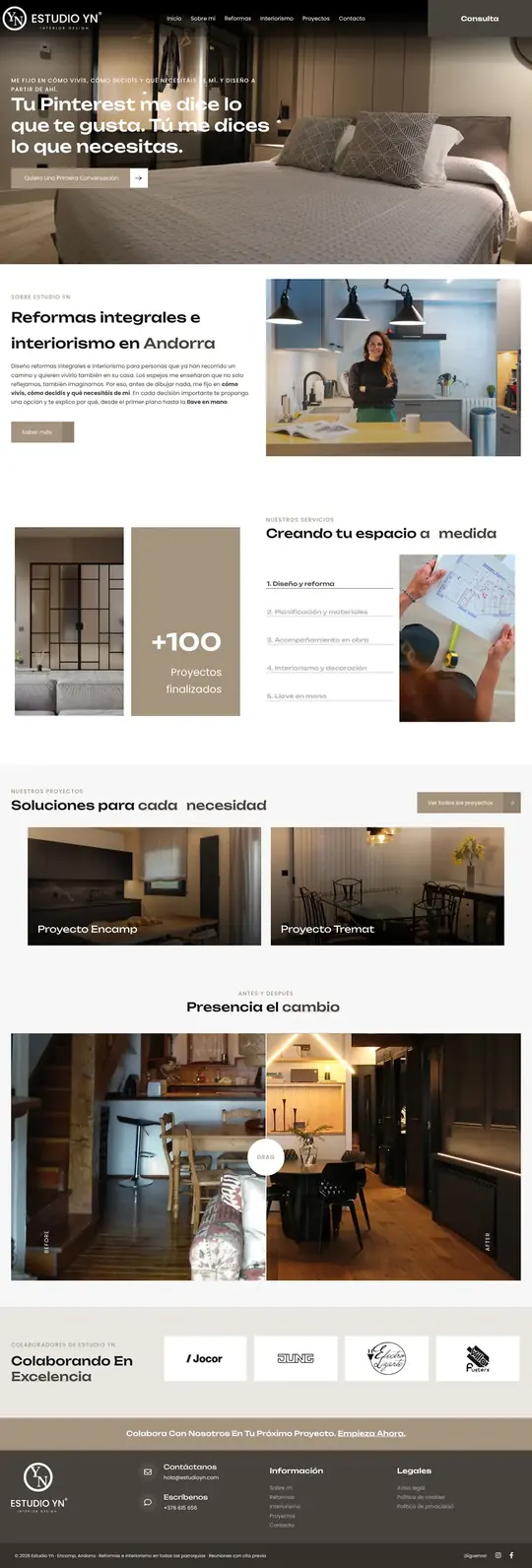Screenshot of the Estudio YN website